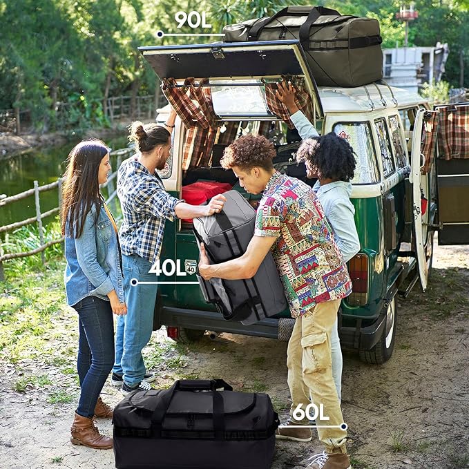 Haimont Gym Duffel Backpack Bag for Men Large Sports Duffle Bags with Backpack Straps for Hiking Travel Weekender Workout, 40L, Black