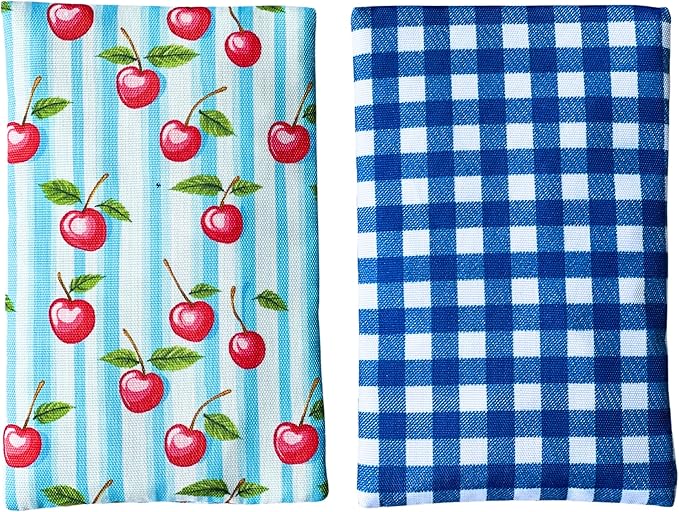 Yumbox Reusable Soft Ice Packs with Fabric Sleeve for Lunch Box and Cooler, Sweatproof, Pack of 2 Gel Ice Packs (Vichy)
