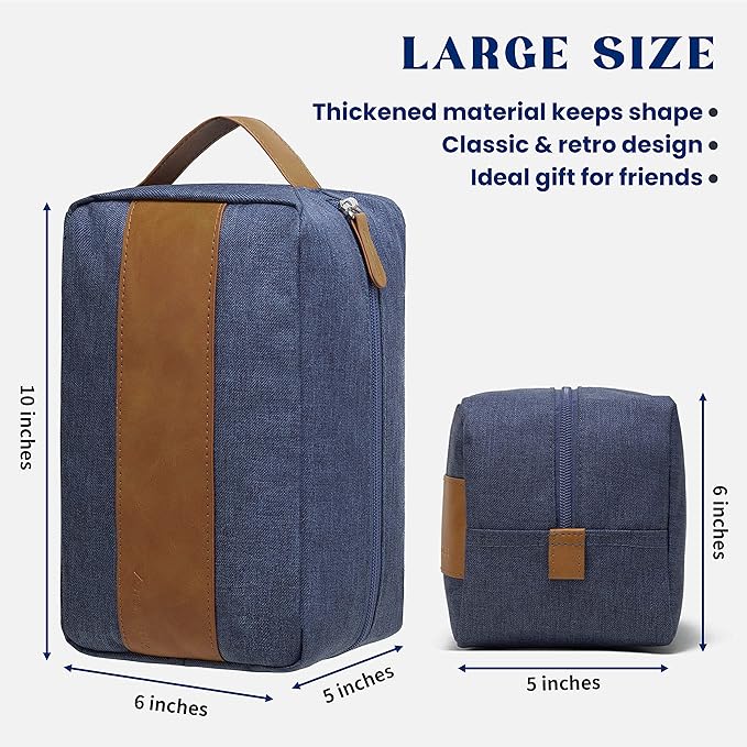 Vorspack Toiletry Bag for Men - Large Dopp Kit for Travel Water Resistant Travel Bag for Toiletries Accessories Lightweight Toiletries Bag - Blue