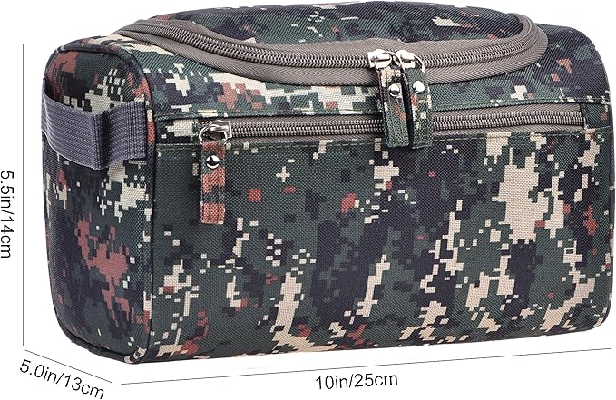 Vercord Mens Toiletry Bag Wash Travel Small Shaving Dop Kit Shower Bathroom Ditty Hygiene Bag Camo Mosaic
