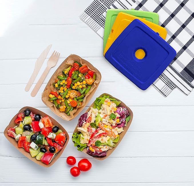 Healthy Packers Multi-Color Slim Long-Lasting Ice Packs for Lunch Box or Cooler Bag (5 pack)