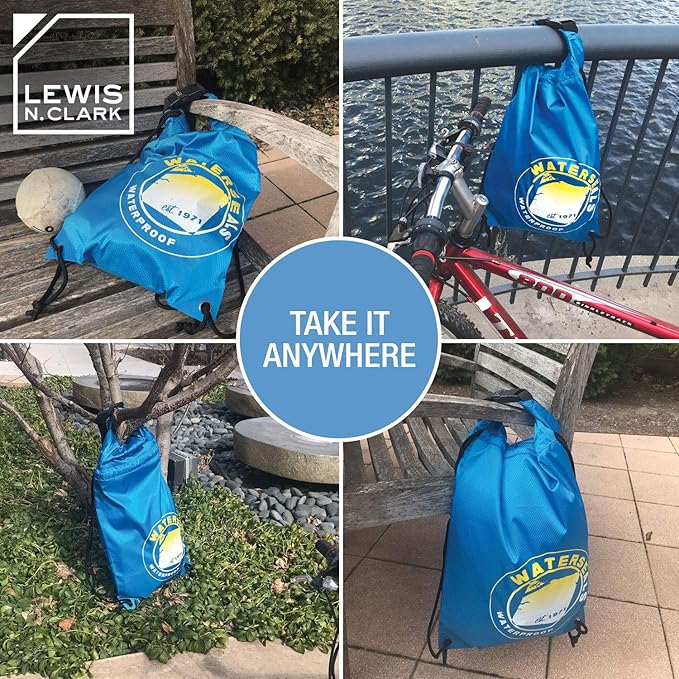 WaterSeals Anti-Theft Drawstring Backpack, Orange, One Size