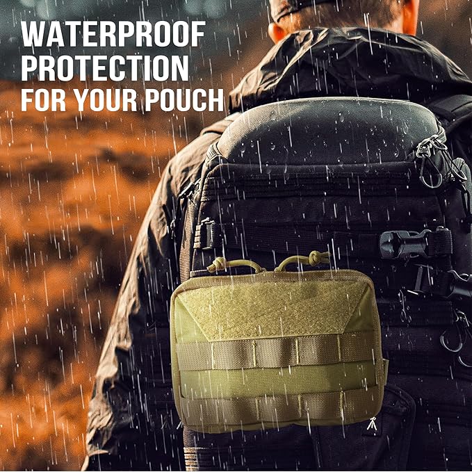 OneTigris MOLLE Pouch, Tactical Admin Pouch Belt EDC Tool Organizer Zippered Utility Waist Pack 7.5"x5"x2"