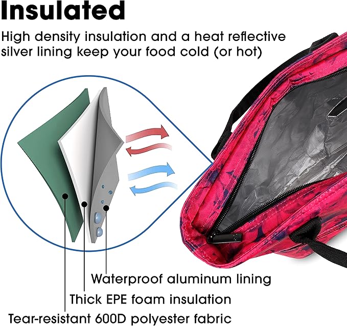 J World New York Lunch Tote Bag Insulated Lunch-Box for Women & Teen Girls, Bellis