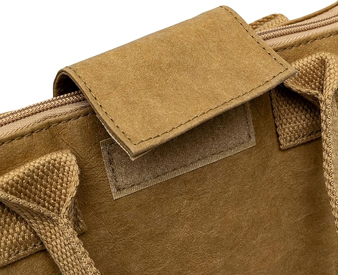 ZENPAC Brown Insulated Lunch Bags with Handles, Washable Kraft Luchbox for Men, Women, Water Resistant Cooler for Beverages, Work, School, 8.5x5.5x9.5