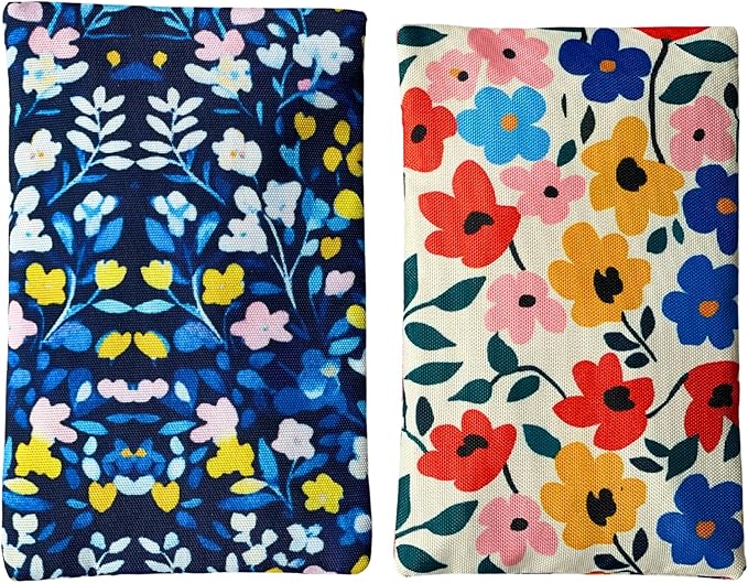 Yumbox Reusable Soft Ice Packs with Fabric Sleeve for Lunch Box and Cooler, Sweatproof, Pack of 2 Gel Ice Packs (Flowers)