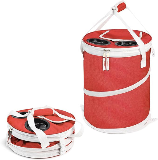 Tirrinia Pop-Up Collapsible Cooler Bag - Insulated, Lightweight with Built-in Cup Holder | Leak-Proof Portable Soft Cooler for Camping, Beach, Picnics, Travel