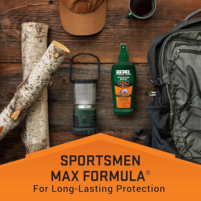 Repel Insect Repellent Sportsman Max Formula, Repels Mosquitoes, Ticks and Gnats, Effective Long-Lasting Protection, 40% DEET (Aerosol) 6 fl Ounce (Pack of 2)