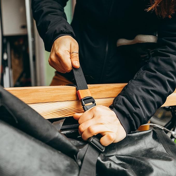 GEAR AID Utility Straps with Side-Release Buckle, Secure and Compress Camping, Biking, Hunting, Boating Gear, Multiple Sizes 1" x 40"