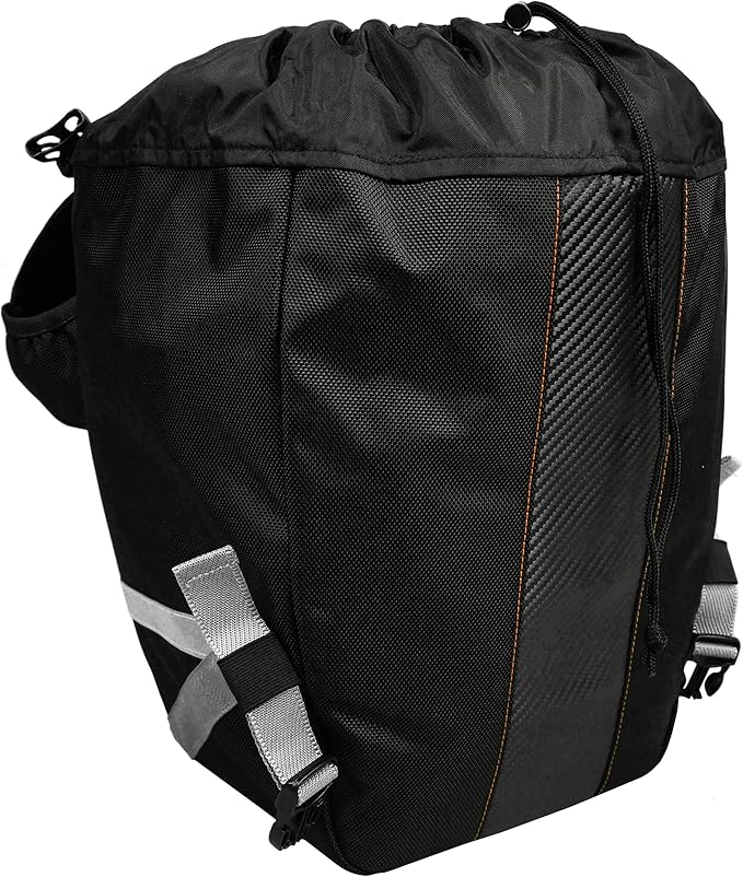 Ibera Bicycle Bag PakRak Clip-On Quick-Release All Weather Bike Panniers (Pair), Includes Rain Cover , Black