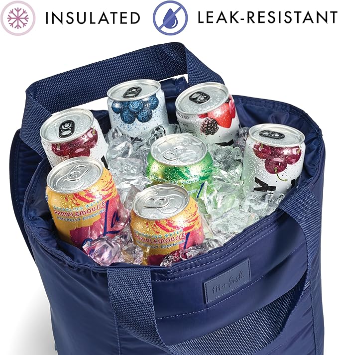 Fit & Fresh Carefree Cooler Collection – Insulated, Leakproof, Water-Resistant Tote & Mini Sling Bag for Summer Pool & Travel