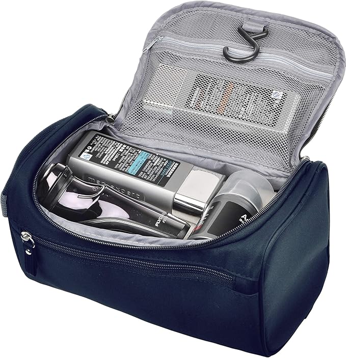 Vercord Mens Toiletry Bag Wash Travel Small Shaving Dop Kit Shower Bathroom Ditty Hygiene Bag Navy Blue