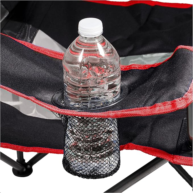 Kelsyus Original Foldable Canopy Chair for Camping, Tailgates, and Outdoor Events, Grey/Red