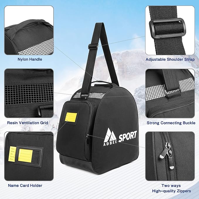 Multipurpose Ski Boot Bag - Large Capacity Waterproof Travel Ski Bag for Men and Women,Portable Snowboarding Gear Storage Bags Suitable for Ski Boots,Ski Clothing and Helmets