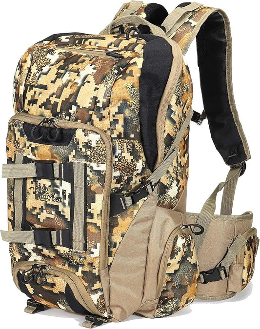 AUSCAMOTEK Camo Hunting Backpack Camouflage Bag Waterproof Day Pack for Fishing Hiking Camping Digital Desert Large