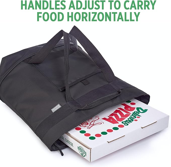 Jumbo Insulated Cooler Bag (Black) with HD Thermal Insulation - Premium, Collapsible Soft Cooler Makes a Perfect Insulated Grocery Bag, Food Delivery Bag, Travel Bag, Beach or Picnic Bags