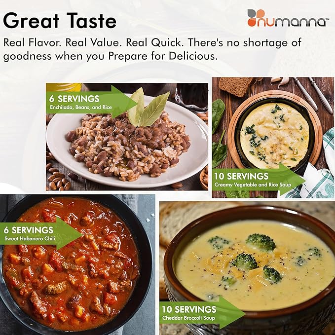 Numanna Grab-n-Go Buckets 240 Servings Freeze-Dried Premade Meals | 25+ Year Shelf Life | Non-Perishable, Ready-to-Eat Breakfast & Dinner Everyday Meals | Emergency Food Kit | Made in USA Pack of 3