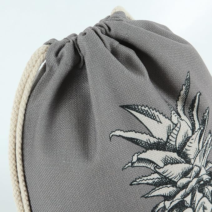 Drawstring Backpack Pineapple Style String Bag Canvas Beach Sport Daypack