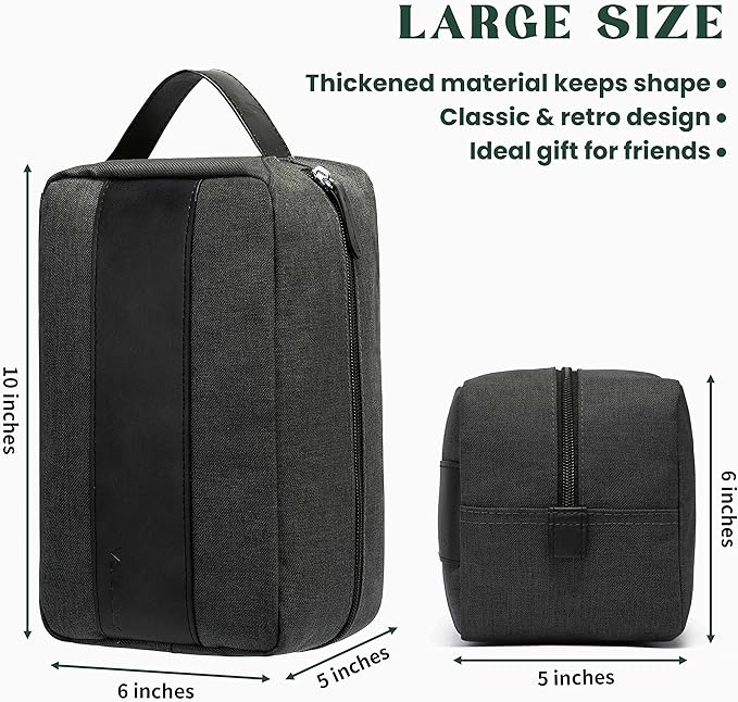 Vorspack Toiletry Bag for Men - Large Dopp Kit for Travel Water Resistant Travel Bag for Toiletries Accessories Lightweight Toiletries Bag - Grey