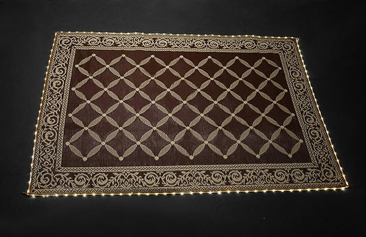 Stylish Camping L118117WL 8-feet by 11-feet LED Illuminated Patio Mat - Outdoor Patio Brown/Beige RV Camping Mat