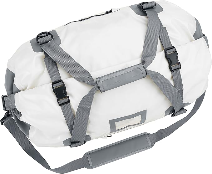 Skog Å Kust Duffelsak Heavy Duty Waterproof Duffel - Gear Bag for Sports, Travel, & More - 40L White