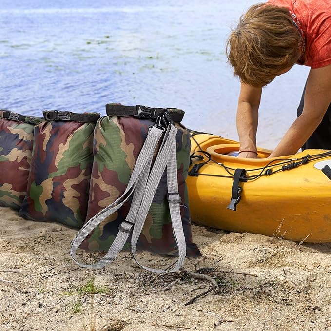 Shappy 6 Pcs Waterproof Dry Bag Set 6 Sizes Lightweight Sacks and Long Adjustable Shoulder Strap Outdoor Water Proof Keep Gear Dry Bag Stuff Sacks for Backpacking, Boating, Hiking, Camping (Camo)