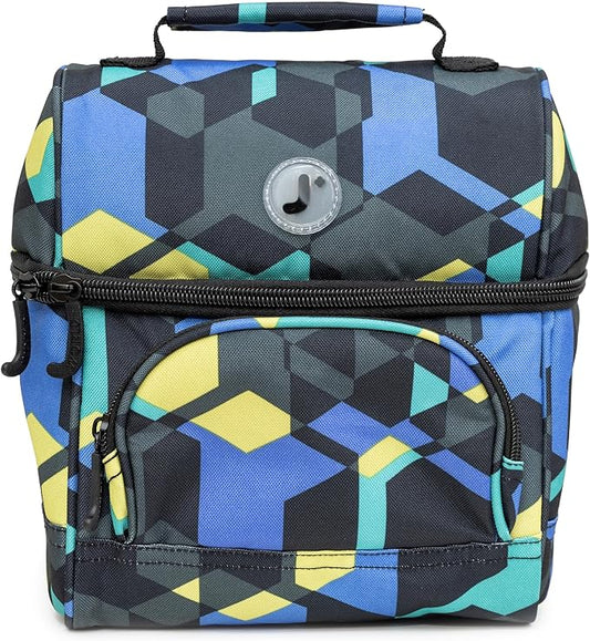 J World Corey Kids Lunch Bag. Insulated Lunch-Box for Boys Girls, Cubes