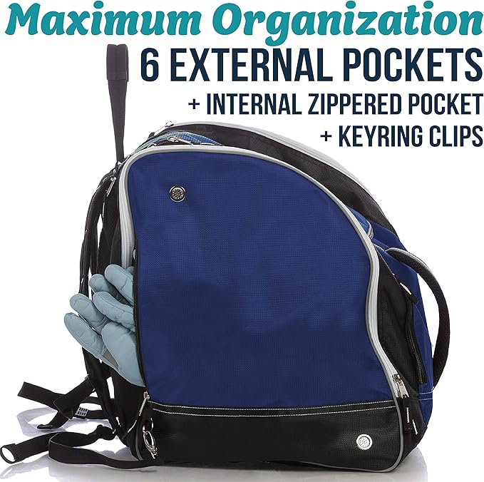 Athletico Ski Boot Bag – Skiing and Snowboarding Travel Luggage – Stores Gear Including Jacket, Helmet, Goggles, Gloves & Accessories – Venting and Grommets for Snow Drainage