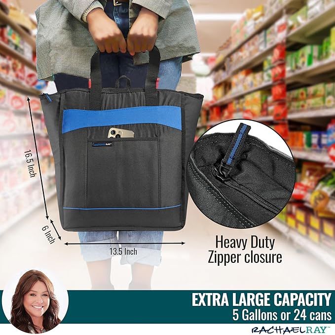 Rachael Ray Chillout Soft Sided Cooler Bag - Insulated, Leak Proof, Portable for Travel