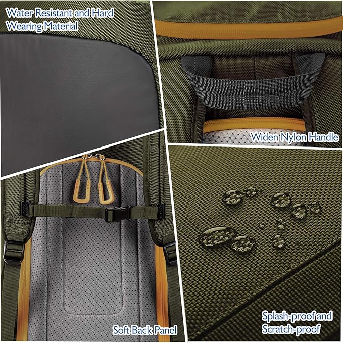 Unigear Ski Boot Backpack, 50L Travel Pack for Helmet, Goggles, Gloves, Skis, Snowboard & Accessories (Olive Green)