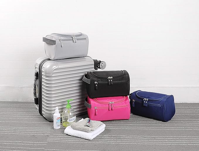 Vercord Mens Toiletry Bag Wash Travel Small Shaving Dop Kit Shower Bathroom Ditty Hygiene Bag Frosted Grey