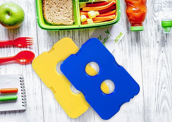 Healthy Packers Slim & Long-Lasting Reusable Ice Packs for Lunch Bags and Cooler Bags (Set of 4)