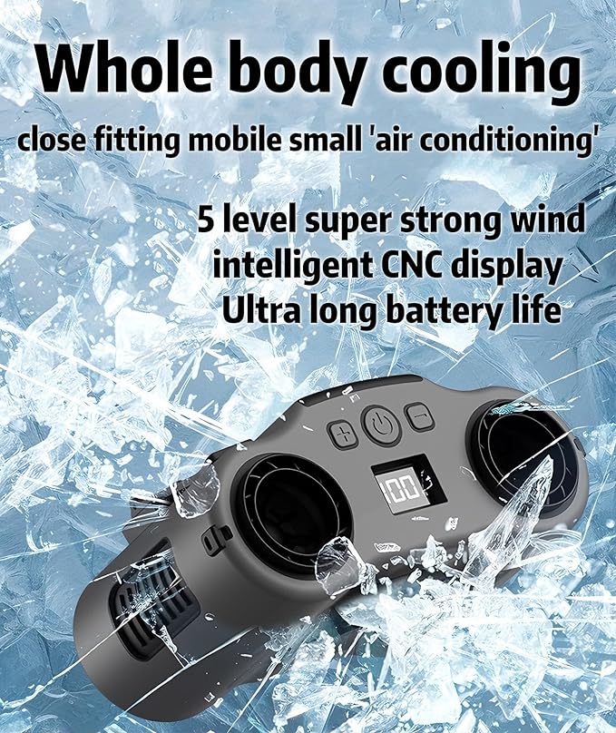 Waist mounted air conditioning fan - a cooling device designed specifically for outdoor workers, equipped with a 20000mAh battery, providing 40 hours of long-lasting battery life (grey)