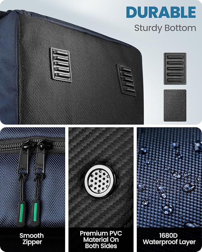 OutdoorMaster Ski Boot Bag, 50L Waterproof Snowboard Bag for Air Travel, Travel Boot Backpack for Ski Helmet, Goggles, Gloves, Skis, Snowboard & Accessories, for Men, Women and Youth - Blue