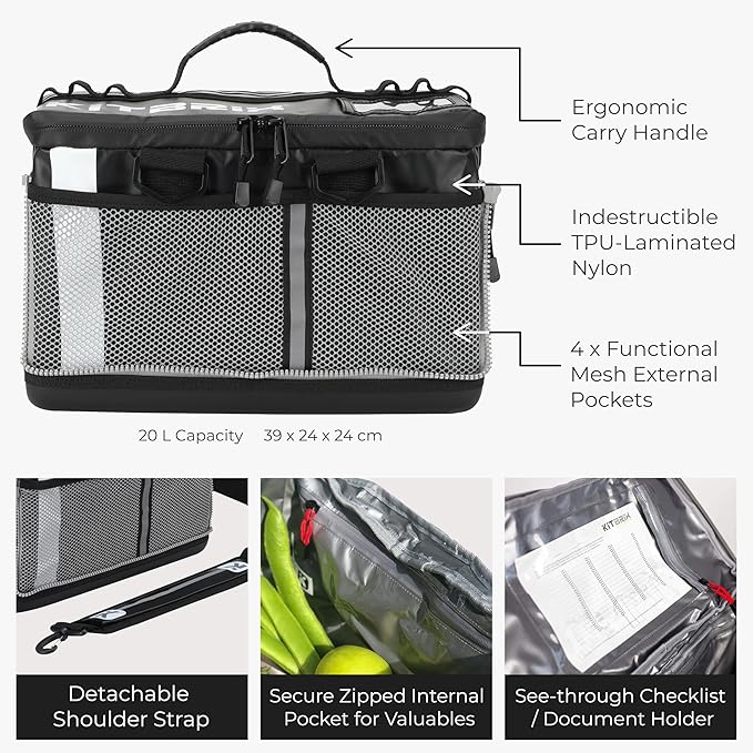 KITBRIX Gym Bag, Duffel Bag, Personal Item Travel Bag - Solid Waterproof Base - Built for Wet, Muddy Gear - Multi-Use Swim Bag, Soccer Bag, Wrestling Bag, Camping Bag, Triathlon Transition Bag