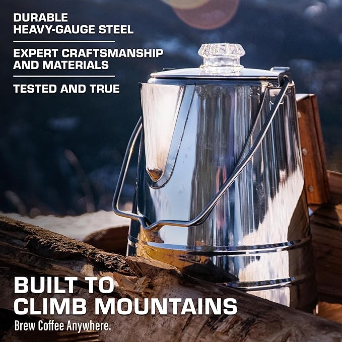 COLETTI Scoutmaster Coffee Percolator Camping — The Ultimate Camping Coffee Maker [24 Cup]