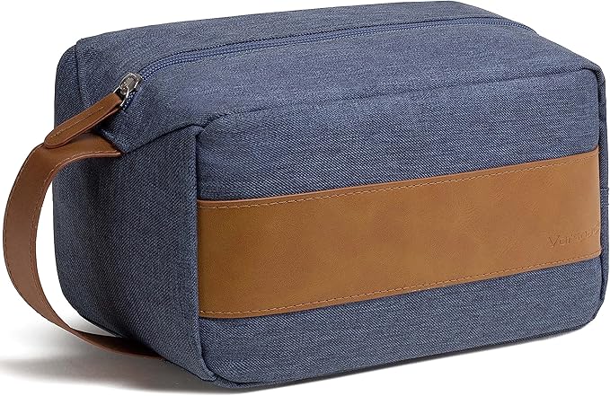 Vorspack Toiletry Bag for Men - Large Dopp Kit for Travel Water Resistant Travel Bag for Toiletries Accessories Lightweight Toiletries Bag - Blue