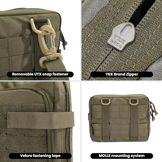 EXCELLENT ELITE SPANKER Tactical Molle Admin Pouch Utility Organizer EDC Medical Bag Utility EDC Tool Pouch with Shoulder Strap Attachment Pouches Waist Bag