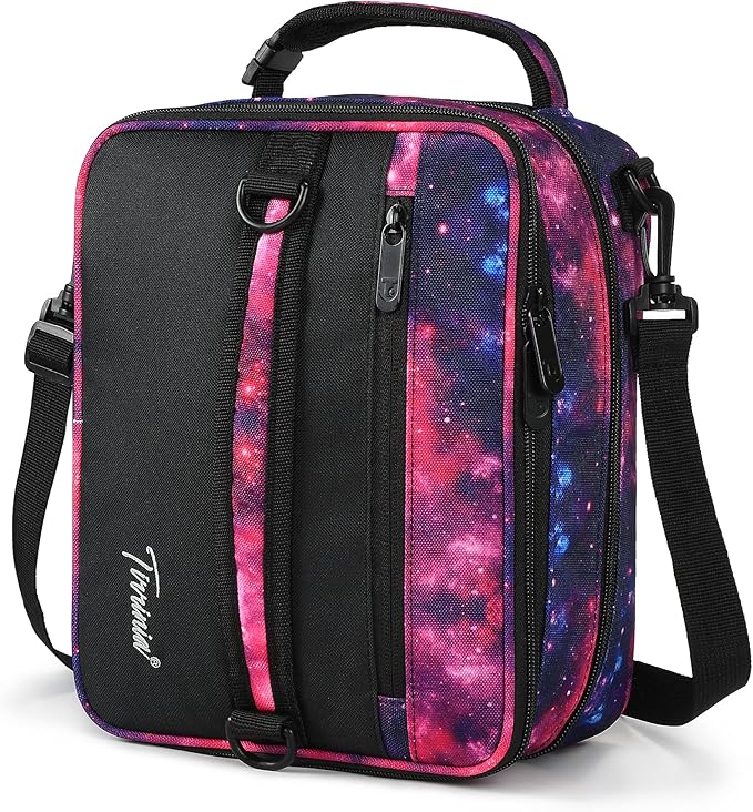 Expandable Insulated Lunch Bag, Leakproof Flat Lunch Cooler Tote with Shoulder Strap for Men and Women, Suitable for Work & Office by Tirrinia, Starlight