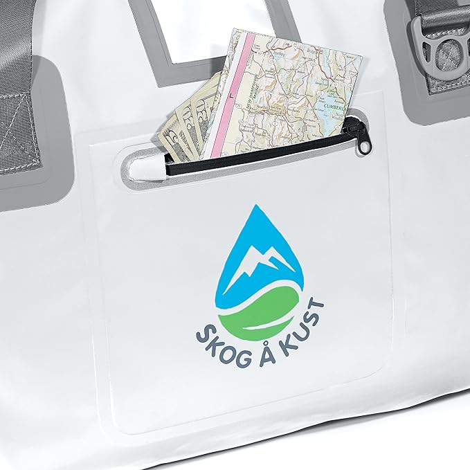 Skog Å Kust Duffelsak Heavy Duty Waterproof Duffel - Gear Bag for Sports, Travel, & More - 40L White