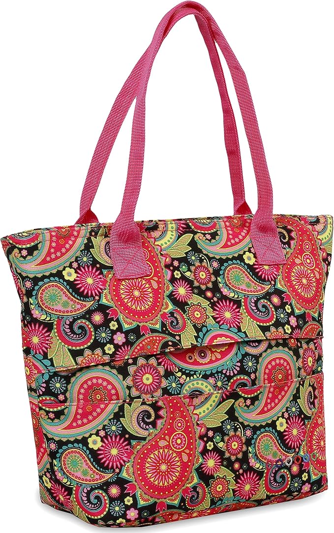 J World Lola Lunch Tote Bag Insulated Lunch-Box for Women & Teen Girls, Classic Paisley