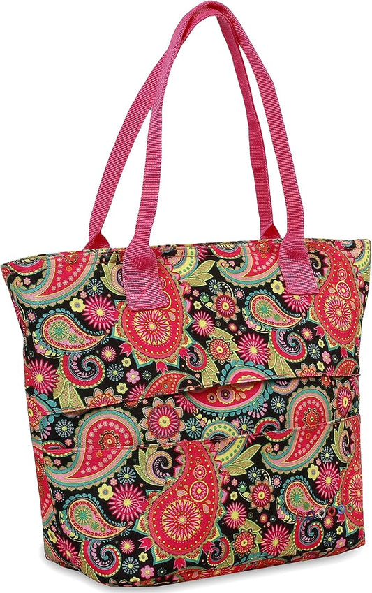 J World Lola Lunch Tote Bag Insulated Lunch-Box for Women & Teen Girls, Classic Paisley