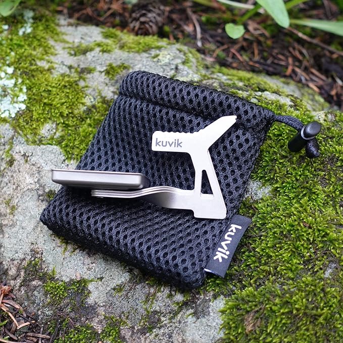 Kuvik Micro Titanium Solid Fuel Stove - Ultralight and Compact Stove for Backpacking, Camping, and Survival
