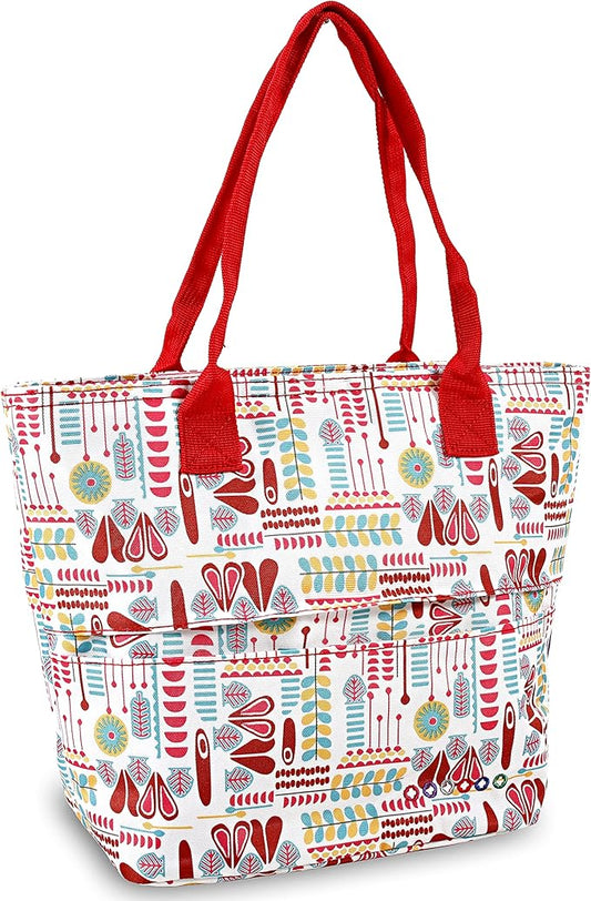 J World Lola Lunch Tote Bag. Cute Insulated Lunch-Box for Women & Teen Girls, Heart Factory