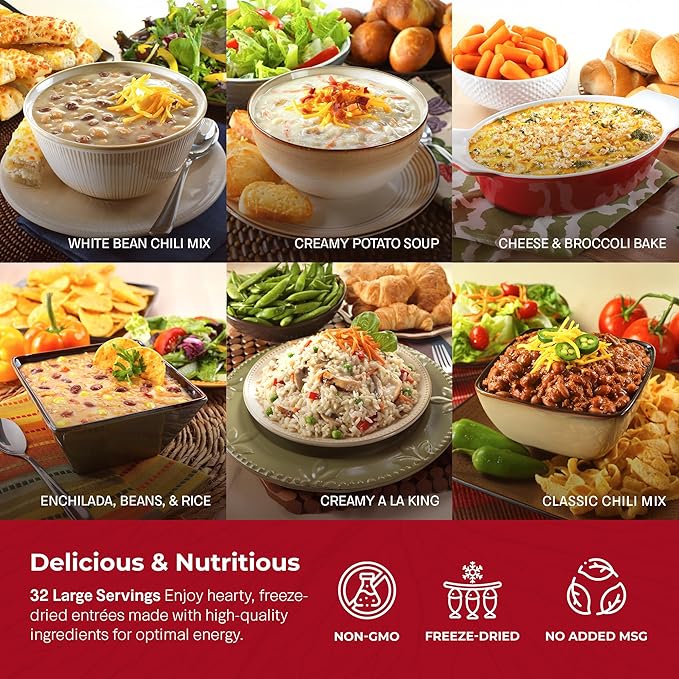 Legacy Food Storage Gluten Free 3 Day Kit, Emergency Food Supply, 12,080 Total Calories, 32 Large Servings, Shelf Stable, Freeze Dried Survival Meals for MRE Camping, Hiking, & Backpacking