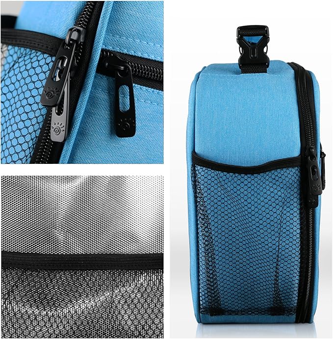 Hap Tim Insulated Lunch Bag for Men Women,Reusable Lunch Box, Spacious Lunchbox Adult, Blue (18654-BL)