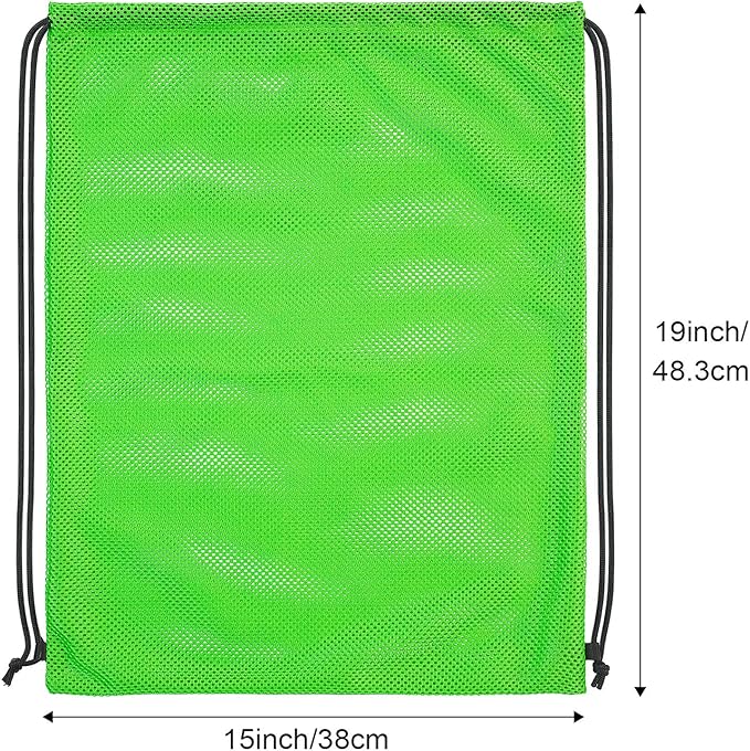 Mesh Drawstring Backpack Bag Multifunction Mesh Bag for Swimming, Gym, Clothes (Fruit Green)