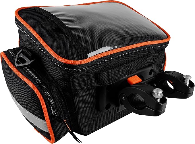 Ibera Bike Handlebar Bag for Camera Equipment, Clip-on Quick Release Bicycle Bag with Rain Cover and Map Sleeve, Medium (IB-HB4)