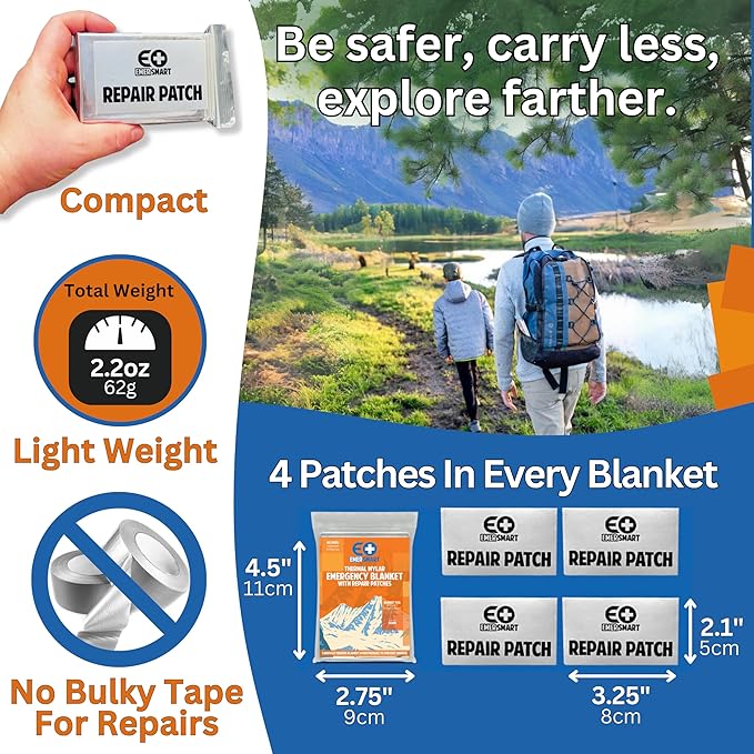 Camping Emergency Blanket Survival Pack [4] - Thermal Mylar Blanket for Winter - Extreme Cold - Bulk