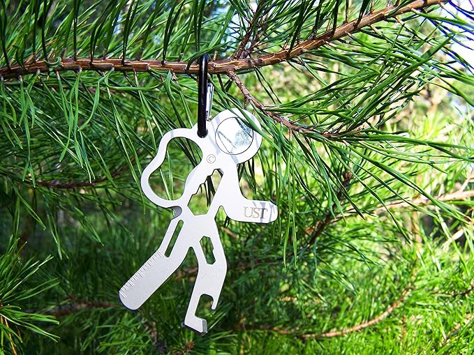 UST Tool-a-Long Multi-Tool Carabiners with Durable, Compact Stainless Steel Construction for Hiking, Kayaking, Camping, Travel and Outdoor Survival